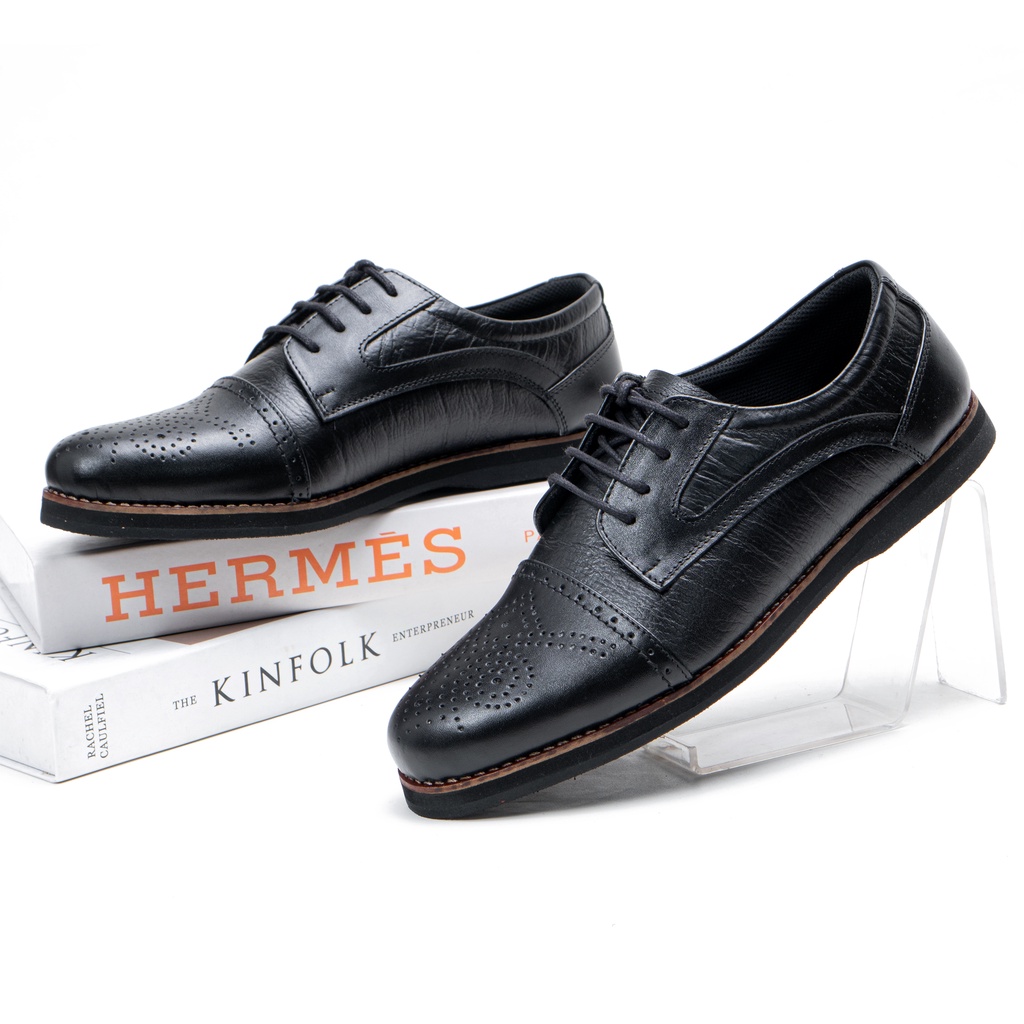 Sepatu Pantofel Pria Sepatu Formal Oxford Kulit Asli D334