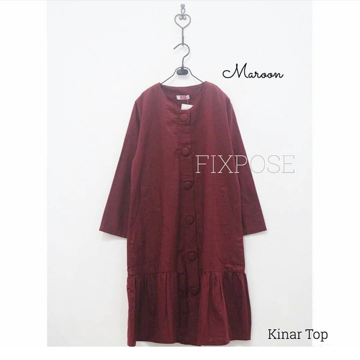 TRENDY  Pakaian atasan ibu wanita blouse set Kinar Top Blus Baju Panjang Wanita Modern Atasan Wani