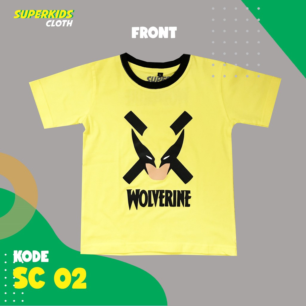 KAOS ANAK LAKI LAKI TERMURAH ECER GROSIR SUPERKIDS CLOTH SUPERHERO 1 - 11 TAHUN