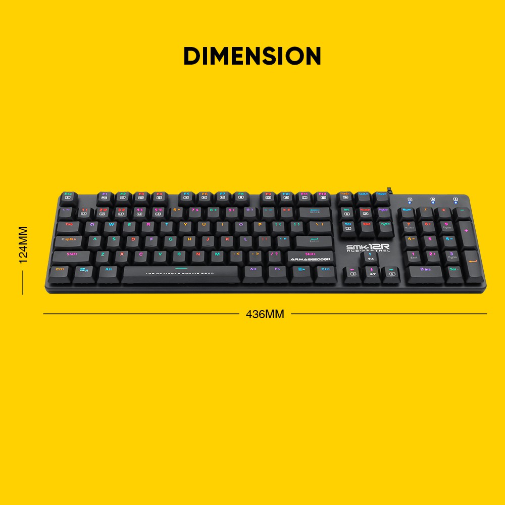 Armaggeddon SMK 6C Low Profile Mechanical Keyboard Outemu Blue Switch