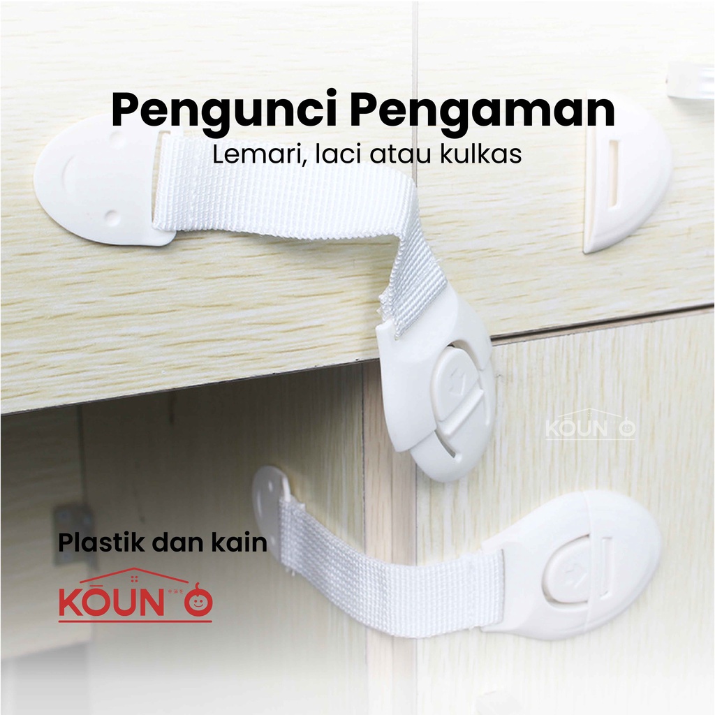 Kunci Kulkas Pengaman Anak Pengaman Laci Lemari Pengunci Pintu Kulkas dari Bayi dan Anak Baby Safety Lock Pelindung Pengunci Pengaman Laci Lemari Furniture Pintu Kulkas Microwave Penutup Toilet Kabinet Perabotan Rumah Tangga