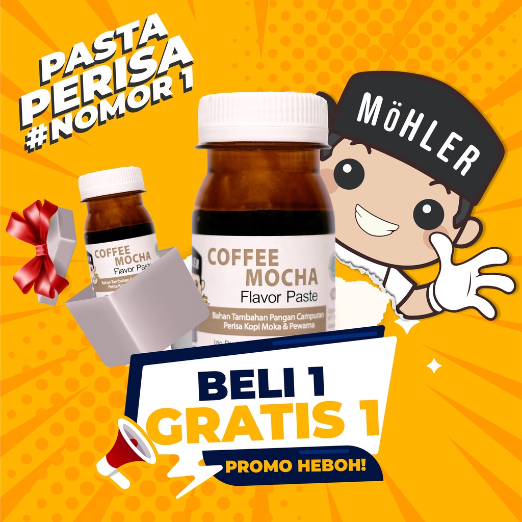 MOHLER Pasta perisa pewarna KOPI MOKA / COFFEE MOCHA (KLIK KOMBO HEMAT UNTUK BELI 1 GRATIS 1)