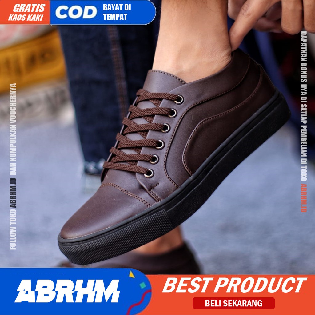 ABRHM x GENE Sepatu Sneaker Pria Sepatu Pria Casual Sepatu Kerja Pria Sepatu Sneakers Cowok / Cowo Sepatu Kasual Kerja Kuliah Kondangan Gaya Keren Santai Kekinian Murah Terlaris