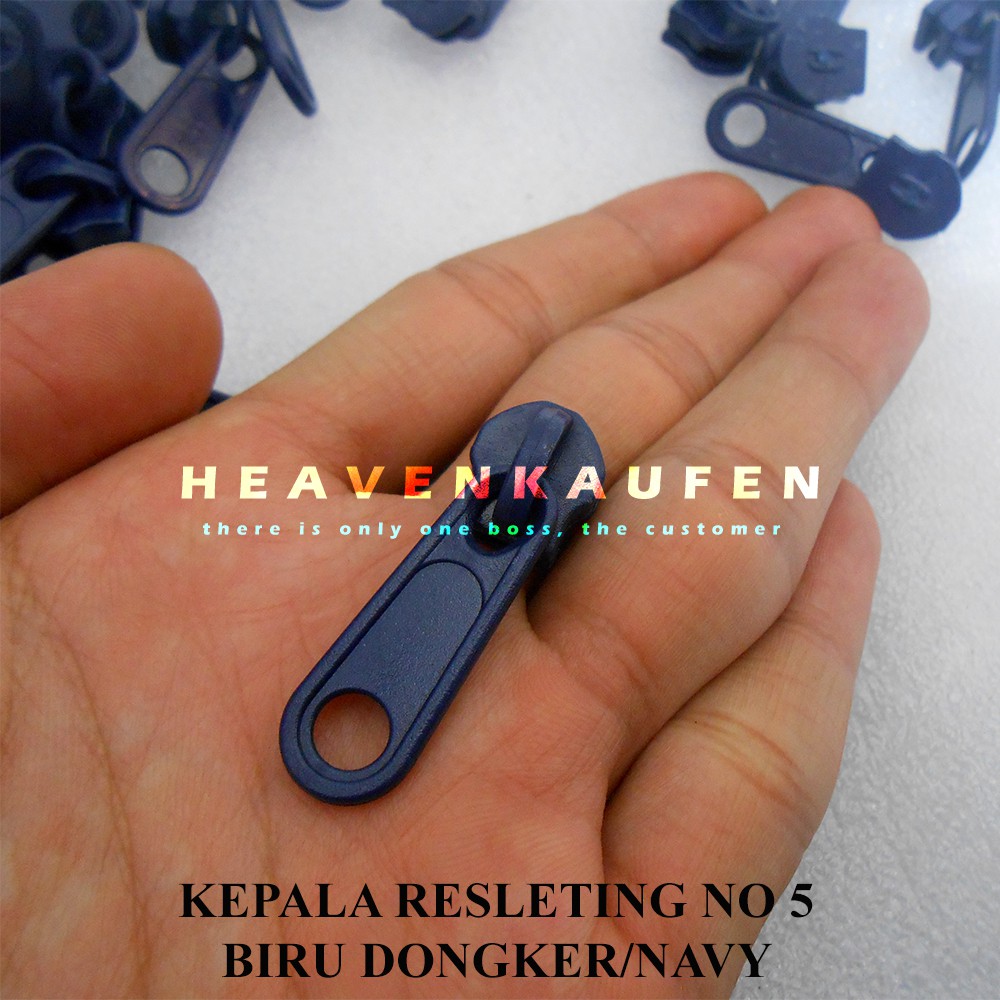 Kepala Resleting Biru Navy / Biru Dongker No 5 Murah Eceran Grosir