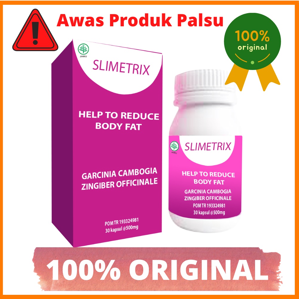 SLIMETRIX ORIGINAL OBAT SLIMETRIX ASLI PELANGSING BADAN ALAMI MEMBAKAR LEMAK HERBAL BPOM RI