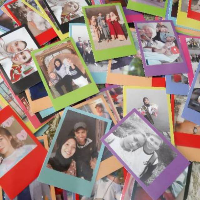 FOTO POLAROID 2R  BACKGROUND WARNA +FREE LAMINATING GLOSSY