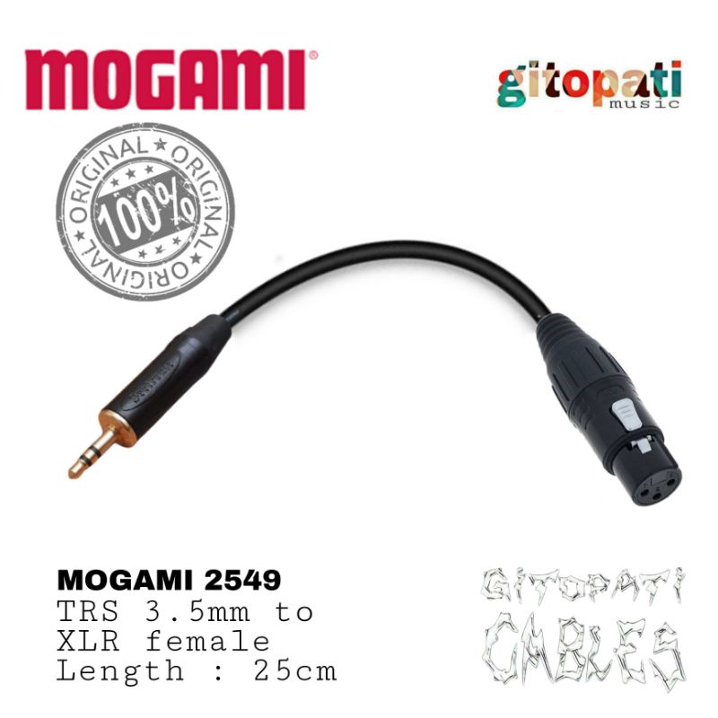 MOGAMI 2549 TRS 3.5mm to XLR female 25cm