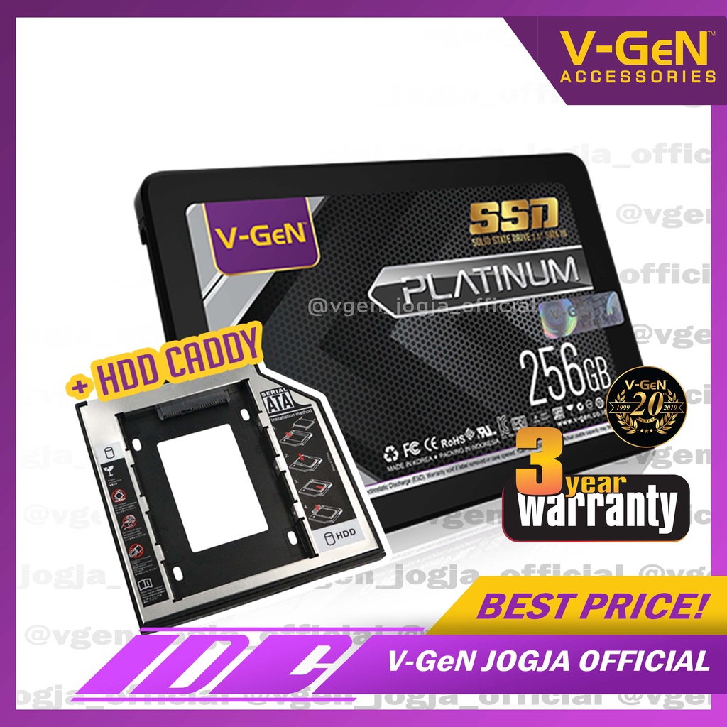 SSD 128GB, 256GB, 512GB V-GeN SATA III + CADDY