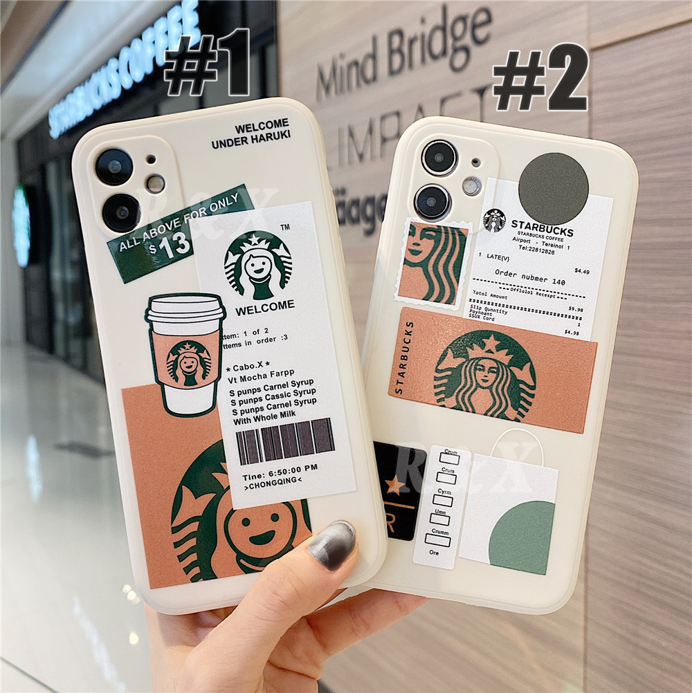 Casing Redmi 10 Note 10Pro Note11 Redmi 9T Note9S Note9 Note8 Note7 Xiaomi Poco M3 X3 NFC X3Pro Mi 11T 11TPro INS Fashion Starbucks Pattern Soft Silione Case TPU Cover