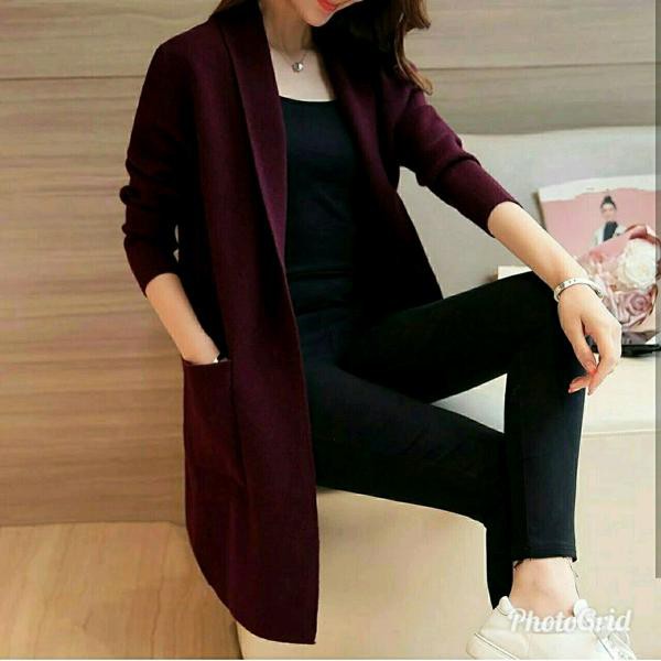 Promo Hari ini H CARDI Cardigan model panjang wanita ala korea model terbaru bagus harga murah