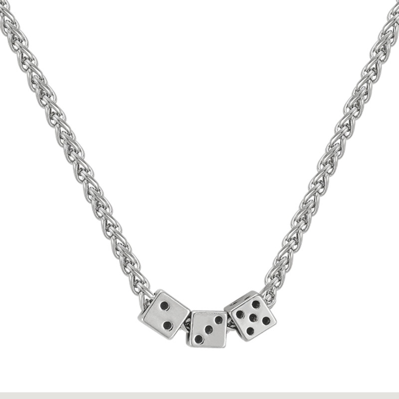 Chain Dice Necklace Accessories Trendy Hip Hop Jump Di Clavicle Chain