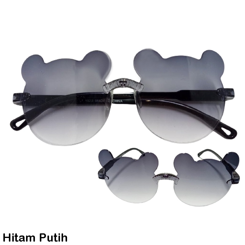 Kacamata Hitam Anak New Trend/Fashion Anak Terbaru NO frame kacamata Telinga beruang High Quality Import Kacamata Fashion Anak Perempuan  dan Laki laki Kacamata Bear Tanpa Bingkai