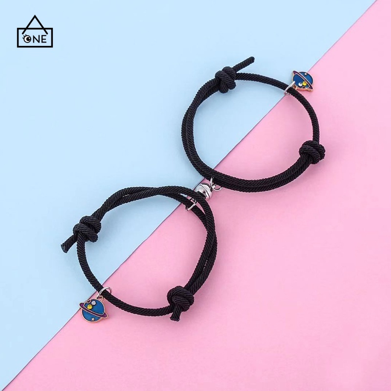 COD 2 Pcs Gelang Couple Magnet Blue Planet Gelang Pasangan Braided Couple Hand Rope Gift Jewelr