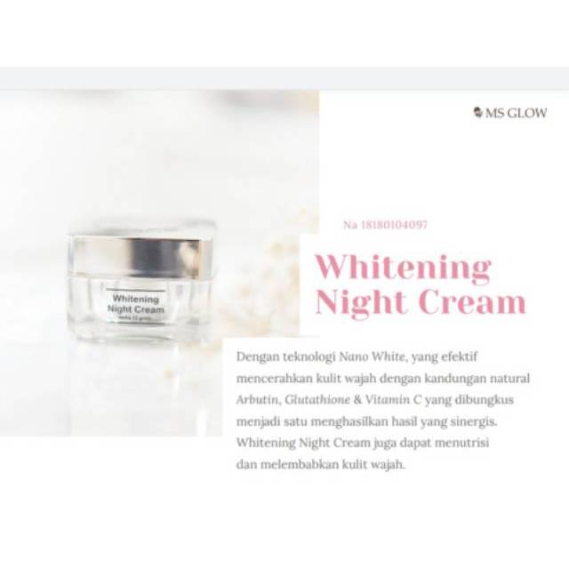 syahirah white glow night cream