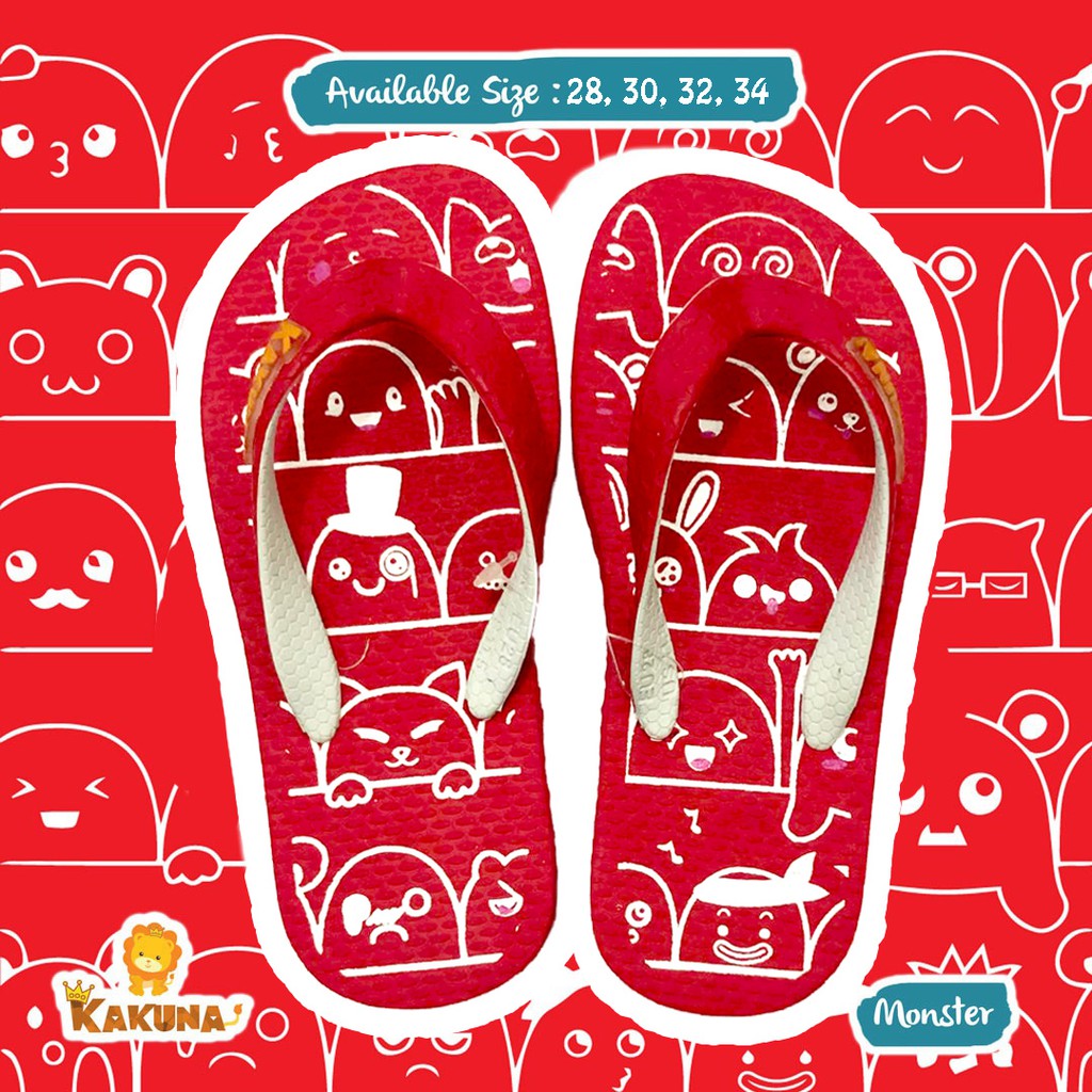  Sandal  Kakuna Tipe Doodle Monster Anak Laki laki umur  5 10  