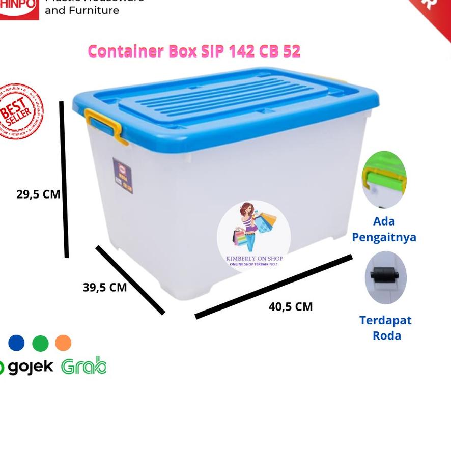 ☋ Box plastik menyimpan serbaguna (container box) Shinpo Caravan CB 52 ☃