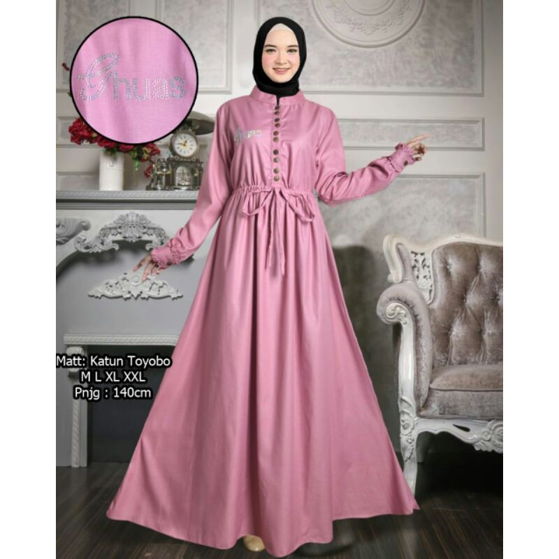Gamis Syar'i polos TOYOBO ~ Baju Gamis Polos Umbrella
