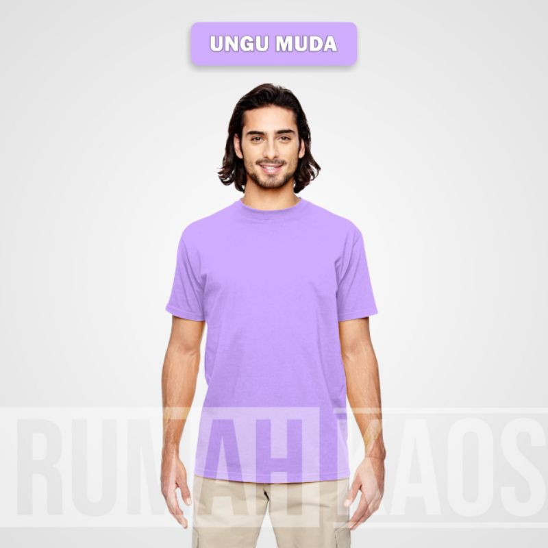 KAOS POLOS (SOFT COLOR) 100% COTTON COMBED 30s ONECK/BAJU POLOS PREMIUM-UNGU MUDA