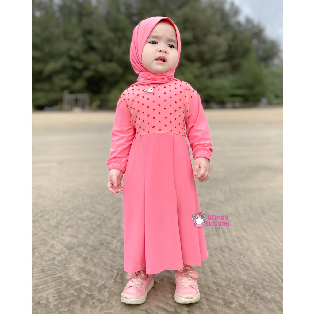 HONEYBLOSSOM gamis bayi jersey / gamis bayi perempuan 6 12 bulan alesha lucu