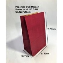 

SOS Kantong Kertas Maroon 12x7x19cm (M)