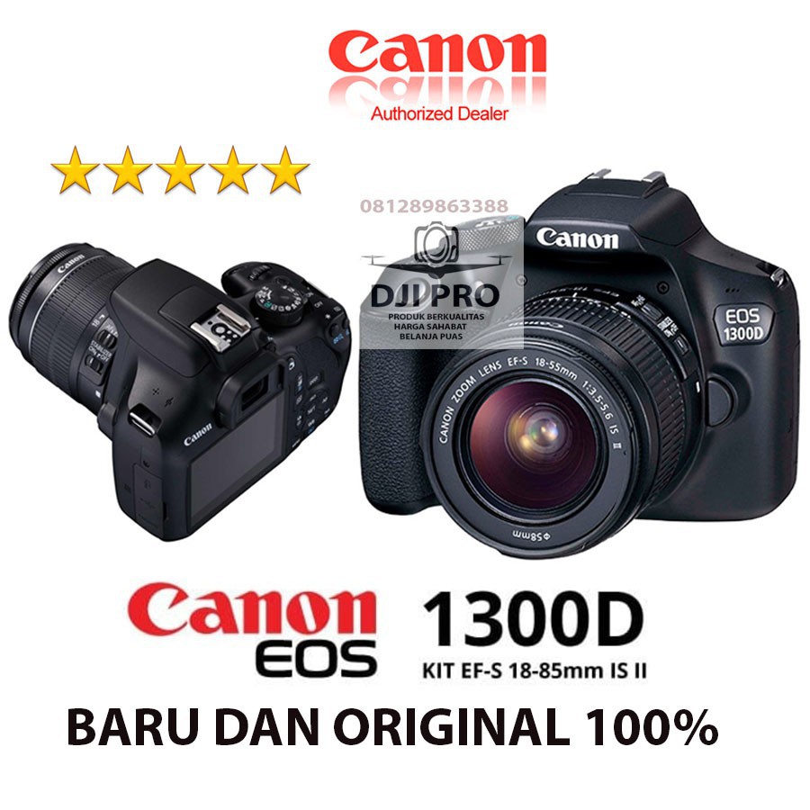 CANON EOS 1300D KIT 18-55MM IS III & WIFI - KAMERA CANON EOS 1300D + LENSA
