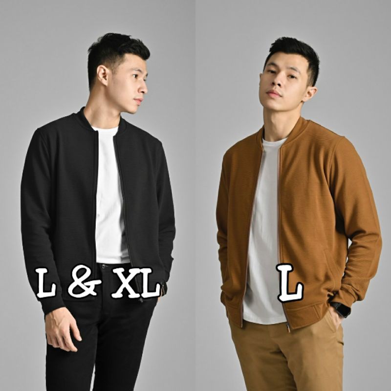 Ottoman Bomber Jacket Black Light Brown M L XL by Male.id