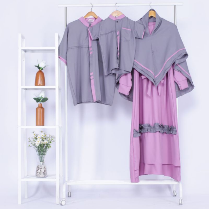 Sarimbit Couple / Family set / (BISA COD)/ baju lebaran / Gamis Mama / Koko Papa, DRESS, BAJU WANITA