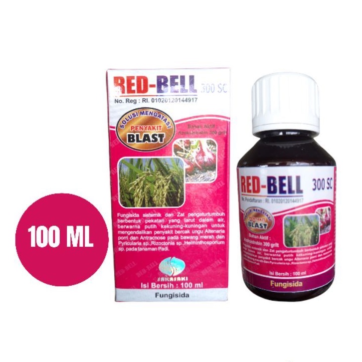 Fungisida Sistemik Red Bell Azoksistrobin 300 SC pembobot padi dan anti bals patah leher padi, anti 