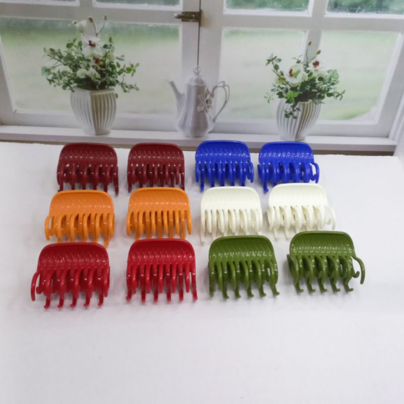 Jepit Rambut Cakar Jemari Warna Isi 12Pcs