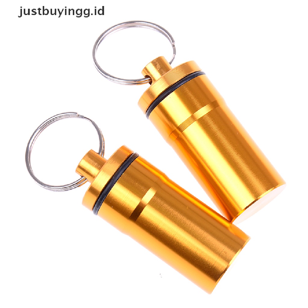 (Justbuyingg.Id) 2pcs / Set Botol Kontainer Pil / Obat Bahan Aluminum Anti Air Portabel