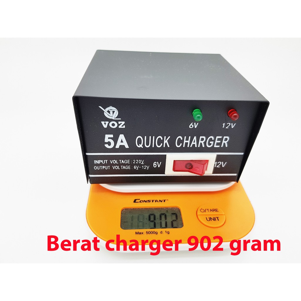 Voz Quick Charger Aki 5A cas aki 6v &amp; 12v / battery / accu