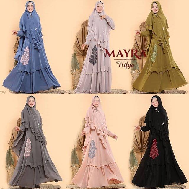 Nifya Set Syari Original By MAYRA Gamis Premium Berkualitas Terbaru
