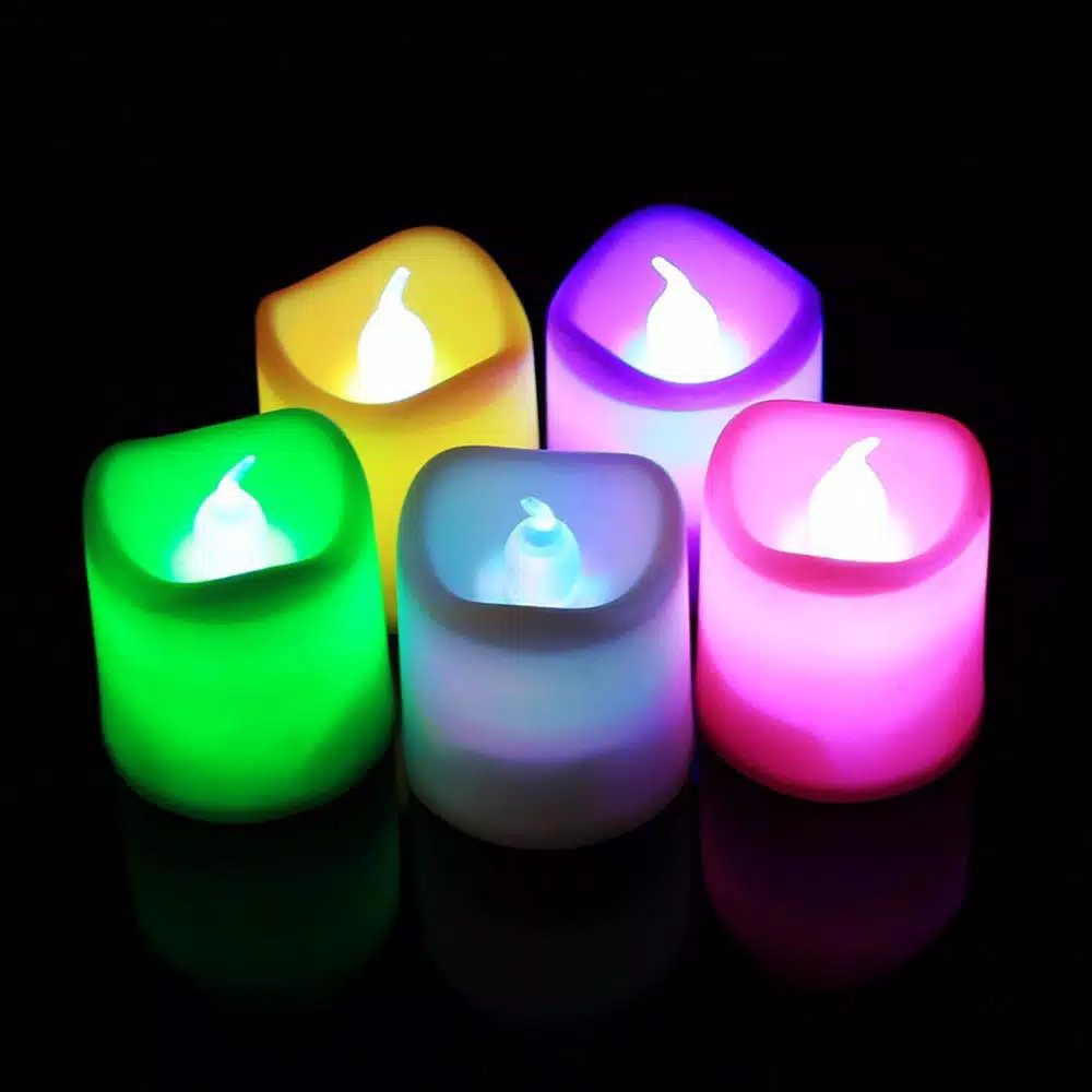 Lilin Mini LED / Lampu Elektrik Electric Candle Light Dekorasi Ulang Tahun Rainbow Warna Warni