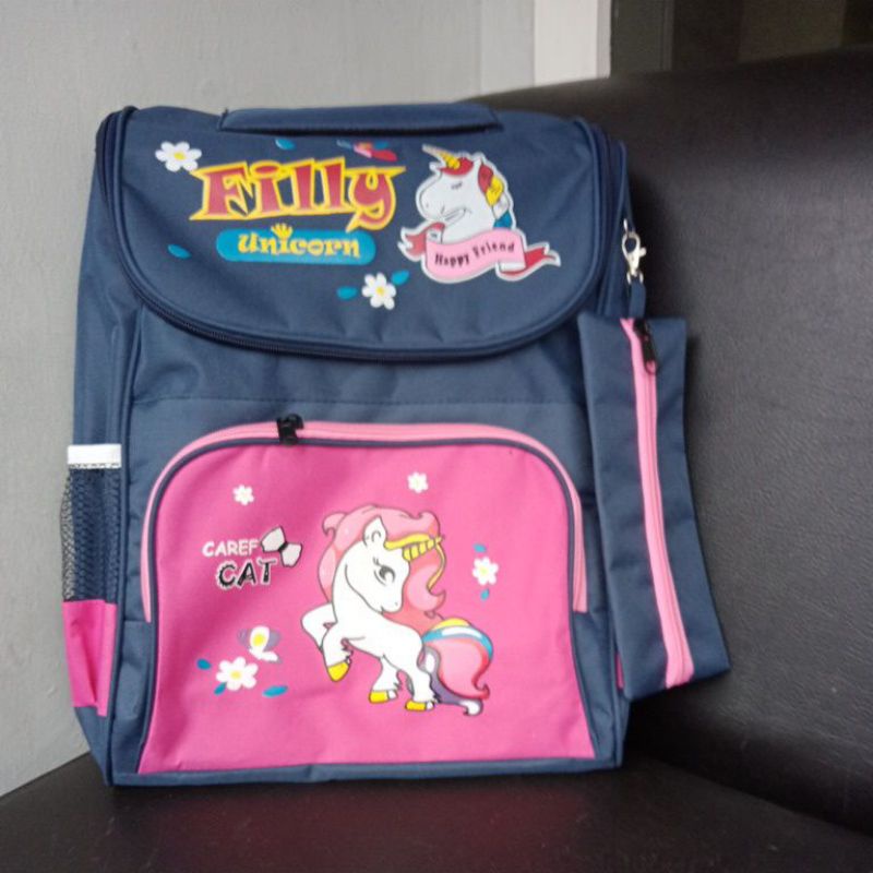 Tas ransel sekolah anak SD perempuan karakter ZAMZAM unicorn filicat trendy kekinian C