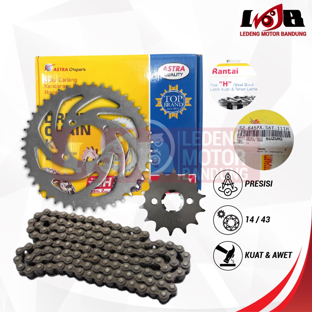 Aspira Gear Set Satria FU 150 Rantai Komplit GirSet Depan Belakang