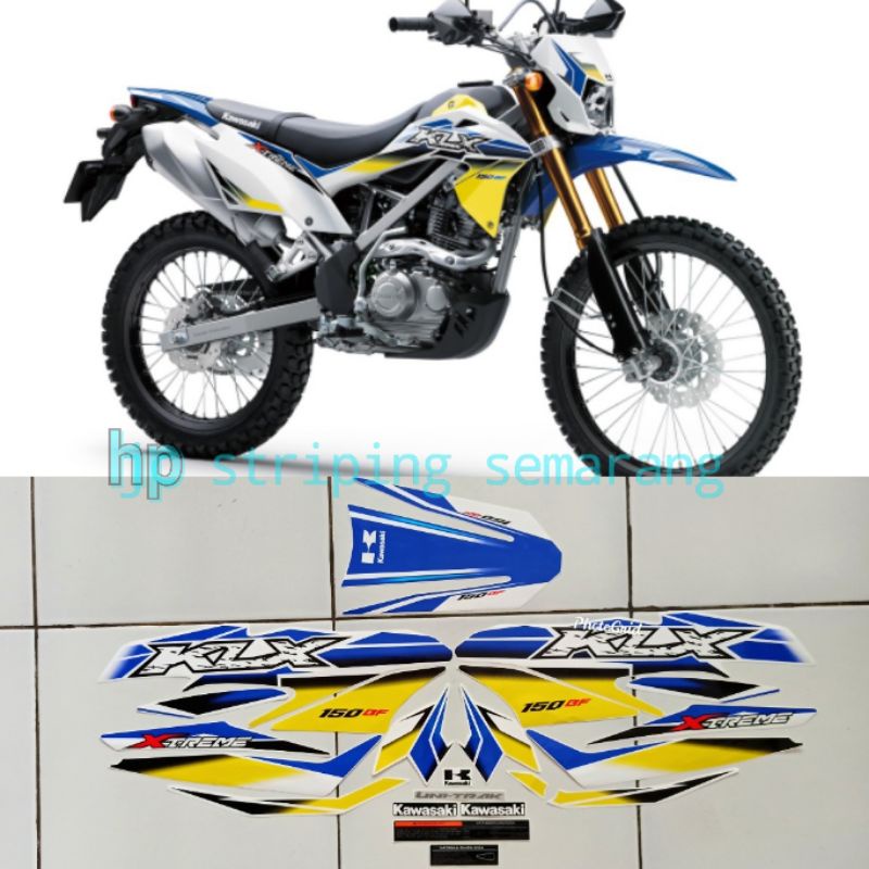 Striping Kawasaki KLX Bf SE Extreme th 2017 Kuning biru