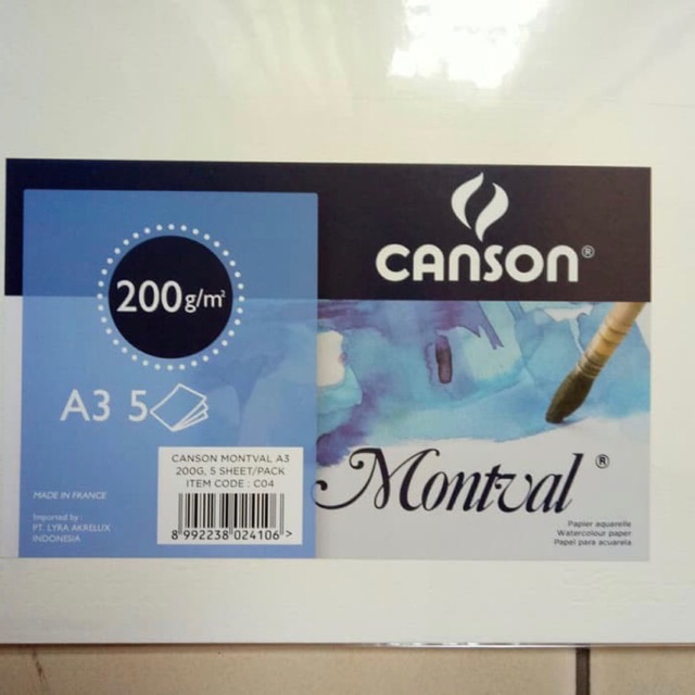 

Canson Montval A3 for Watercolour 200gsm 5sht