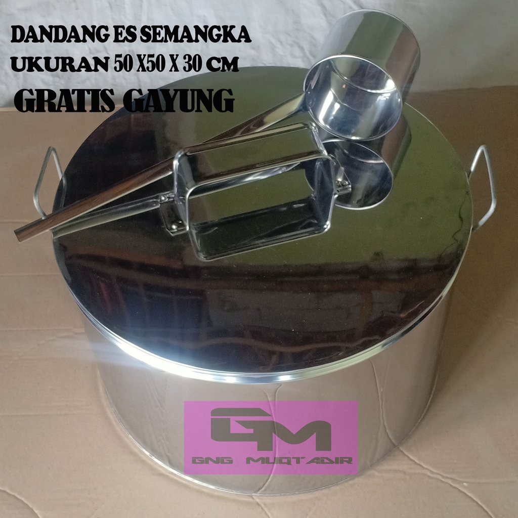 Dandang Es Semangka Bahan Stanlist STeel Anti Karat Gratis Gayung Jumbo Ukuran 50x50x30 cm