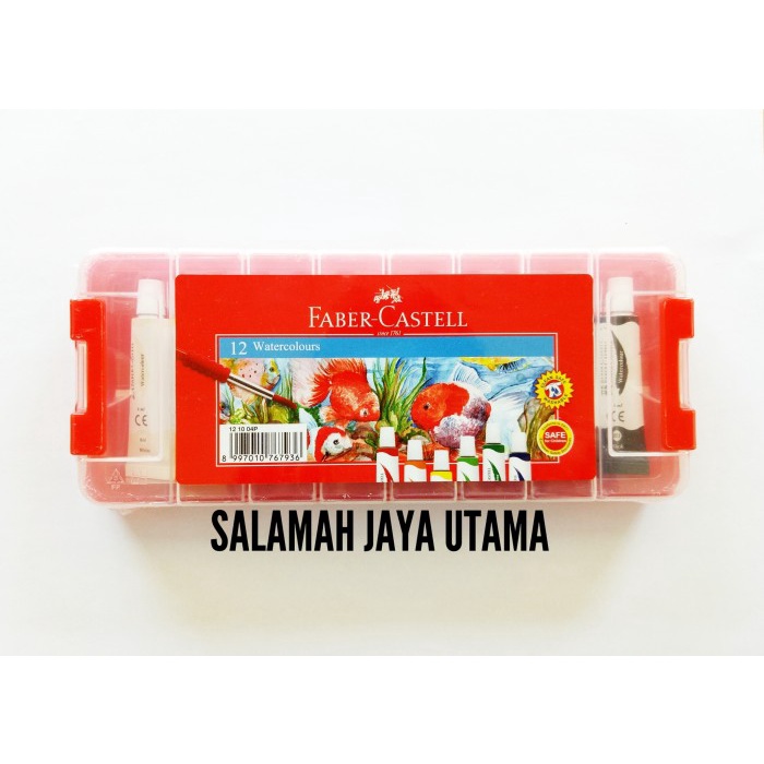 

air-cat- watercolours 12 warna/cat air 12 warna faber castell (plastic case) -cat-air.
