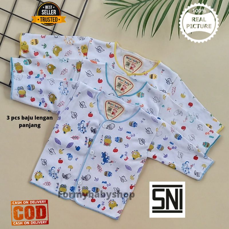 3 pcs Baju Bayi Lengan Panjang baju dan celana bayi baru lahir perlengkapan bayi SNI formybabyshop gabe.id