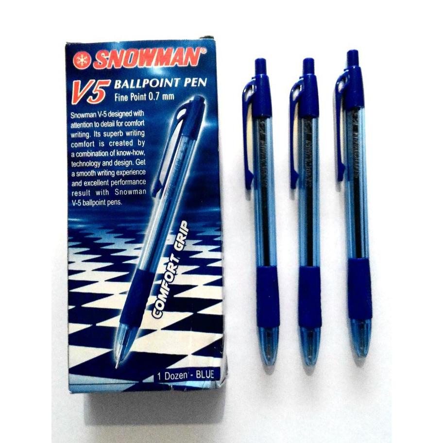 

Ballpoint Snowman V5 Biru Isi 12Pcs/Bulpen/Pulpen