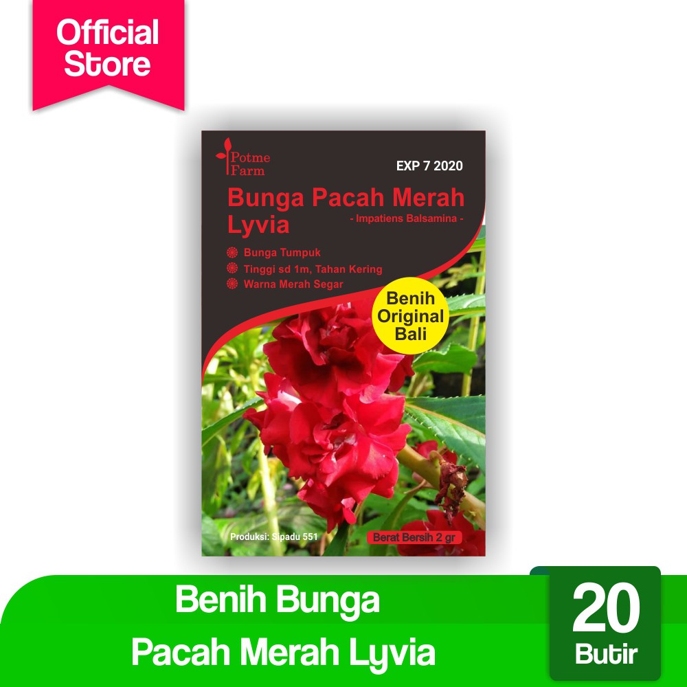 

Benih Bunga Pacar Air Merah Lyvia (Potme Farm)
