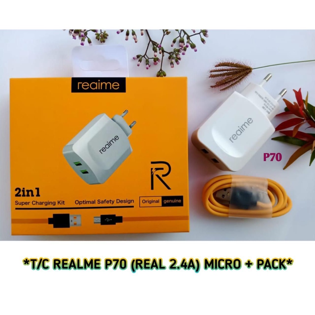 [RO ACC] CHARGER REALME P70 DUAL USB 2.4A ALL TIPE HP