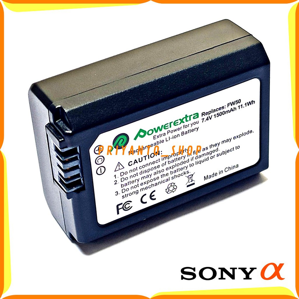 Baterai Battre Sony NP-FW50 FW 50 For Sony Alph A6000 Alpha A7 NEX SLT