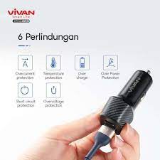 Vivan Car Charger 36w PD QC 3.0 Type C to C