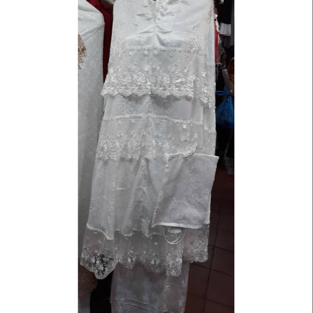 Mukena sutra timbul organdi