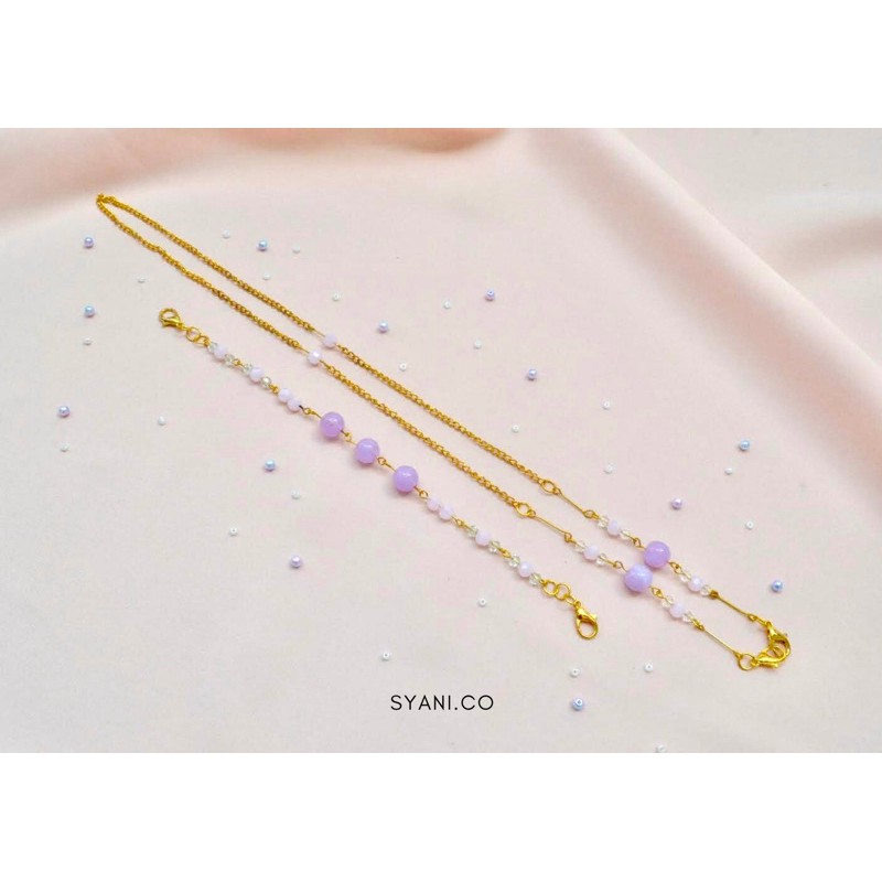 Lilac Stone Chain Strap and Connector Mask