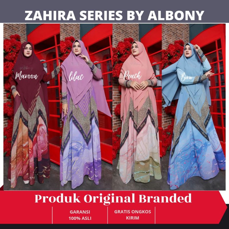 ALBONY ZAHIRA SERIES GAMIS SYARI ORIGINAL BRAND ALBONY