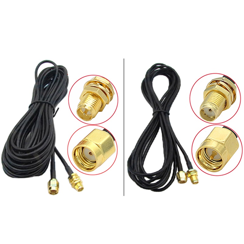 (LUCKID) Adaptor Konektor Kabel Coaxial SMA Male Ke Female Panjang 10M