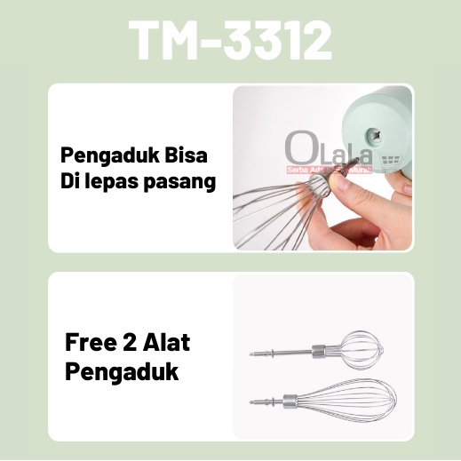 HAND MIXER BLENDER CHOPPER PORTABLE 3IN1 TUUMYY TM-3312